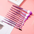 10pcs Clear Crystal Quicksand Makeup Brush Set