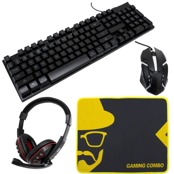 4 in 1 Gaming RGB Keyboard Mouse Headset & Pad Combo