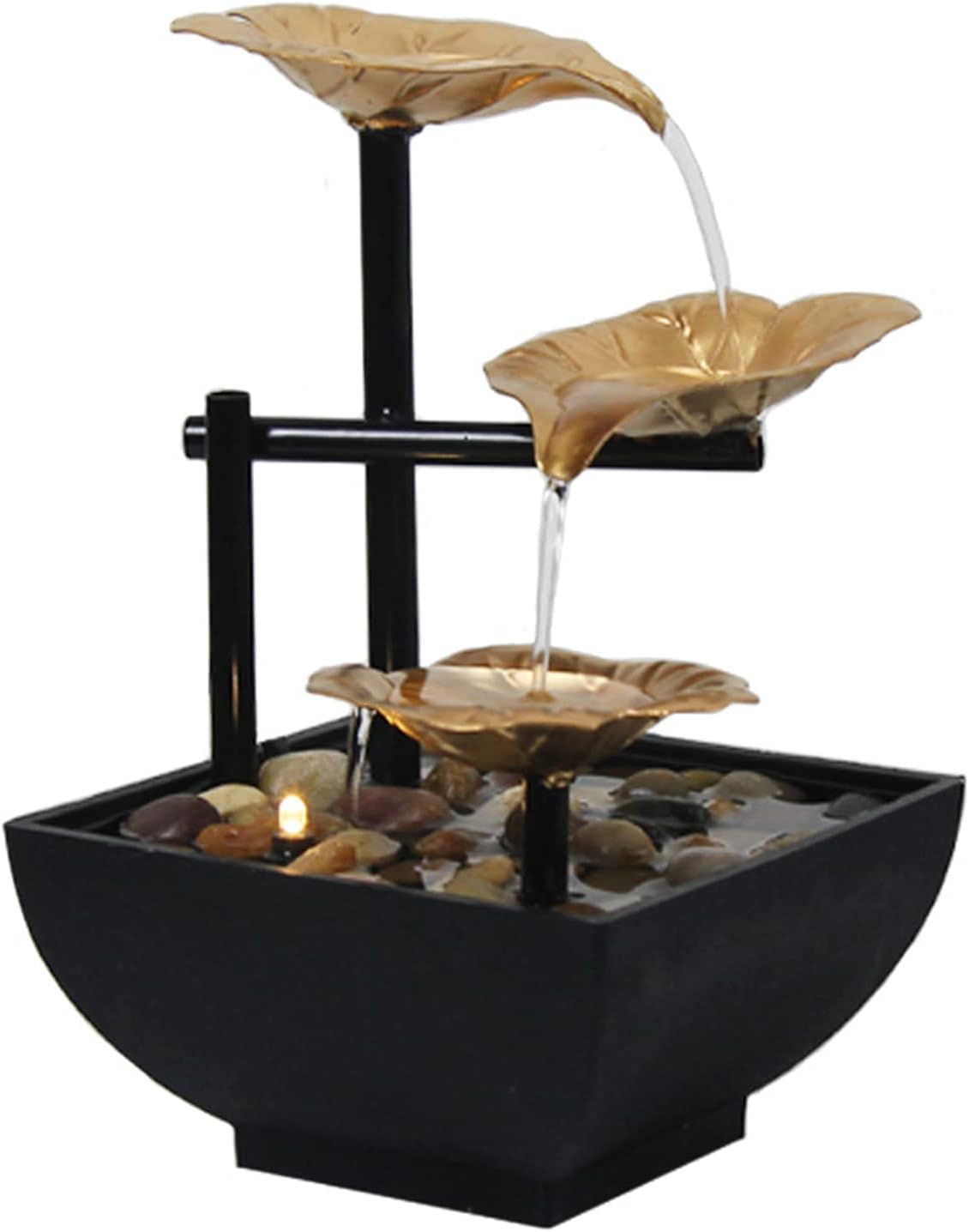 3-Tier Lotus Leaf Tabletop Indoor Water Fountain