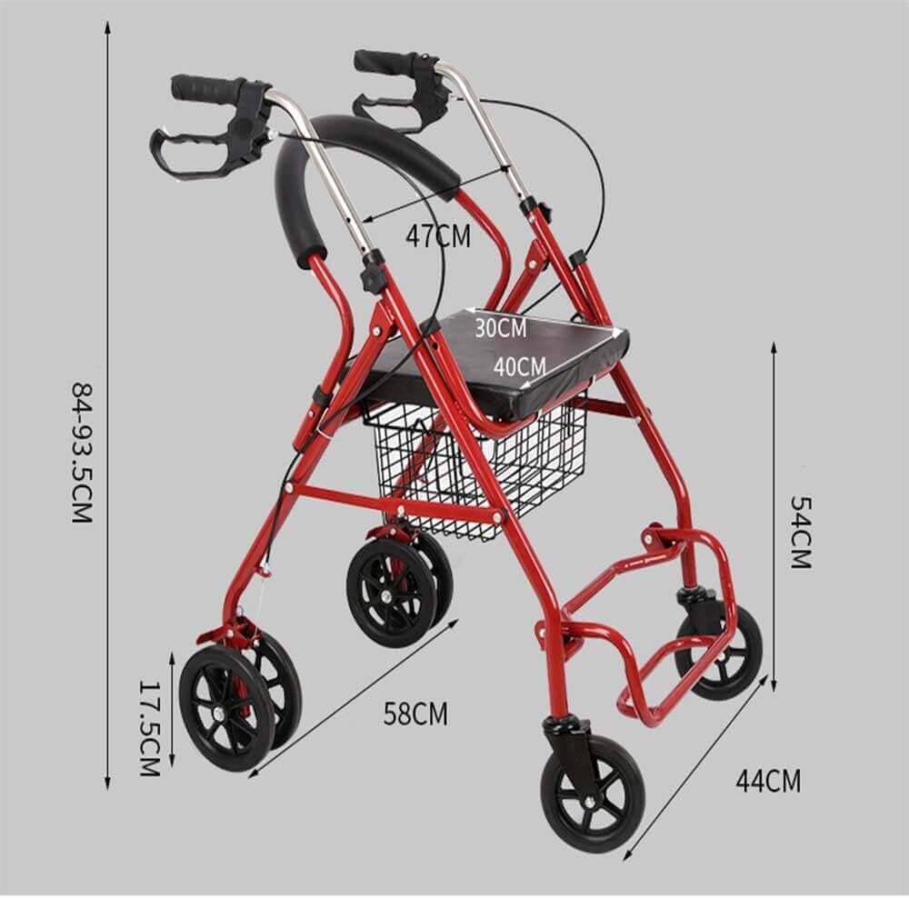 All‑Purpose Foldable Mobility Wheelchair with Attendant Push Handles