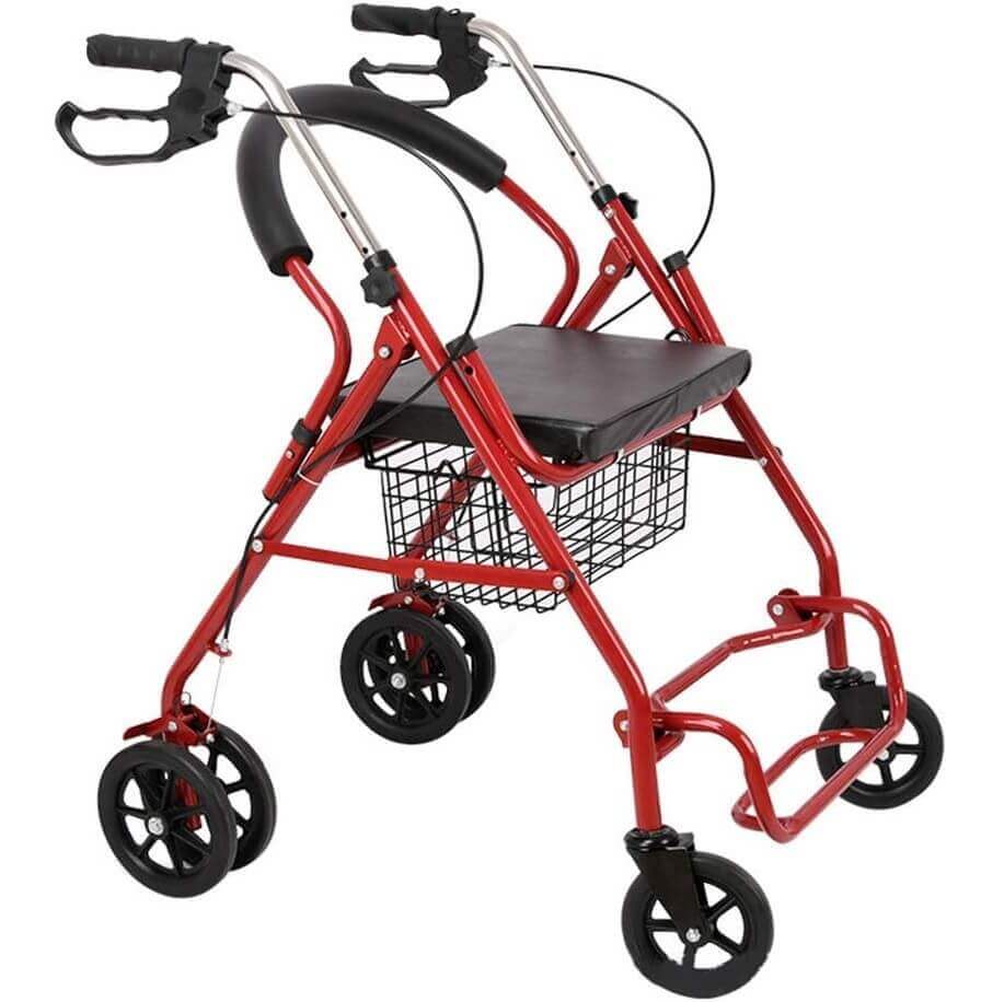 All‑Purpose Foldable Mobility Wheelchair with Attendant Push Handles