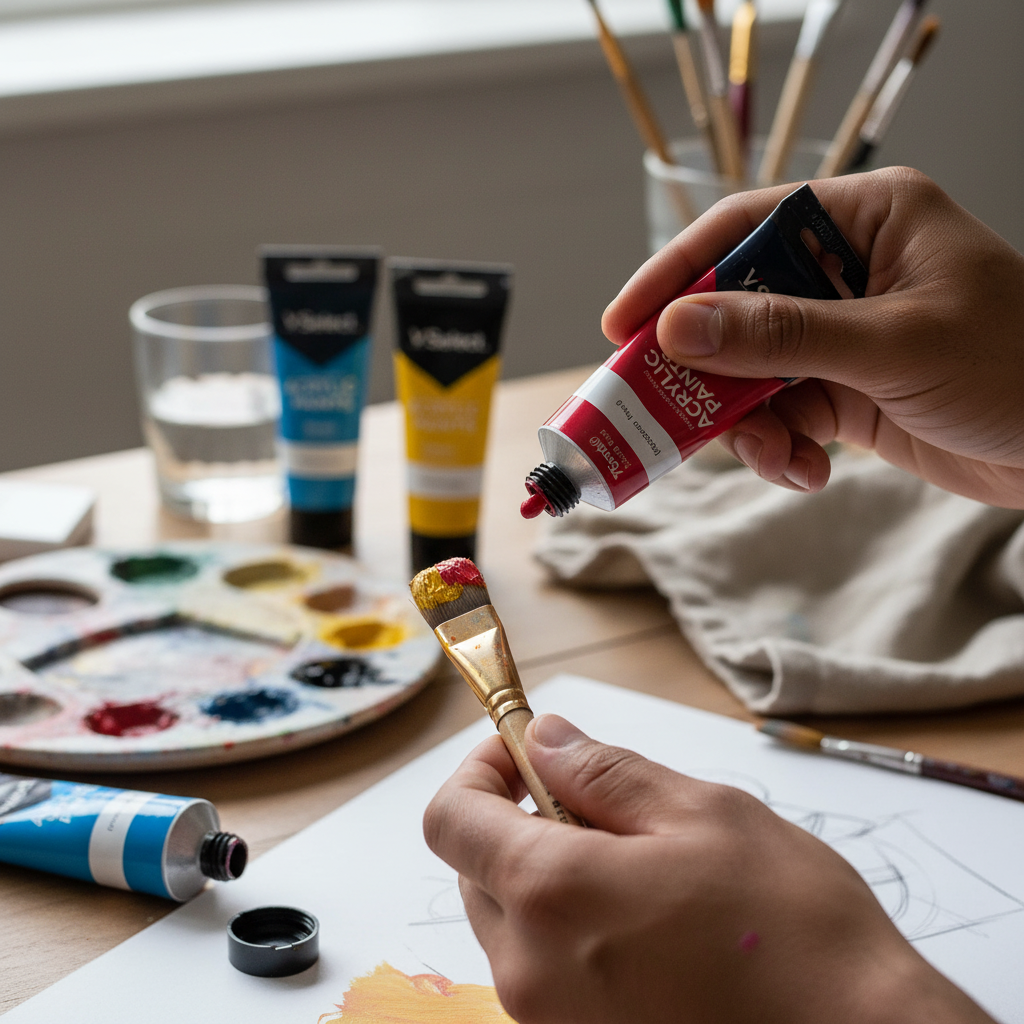 Acrylic Paint 75ml Crimson Red